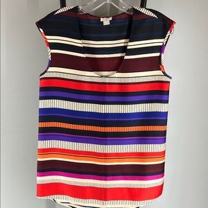J. Crew Striped Scoop Neck Camisole in Red, Purple, Blue, Orange, Cream, Black
